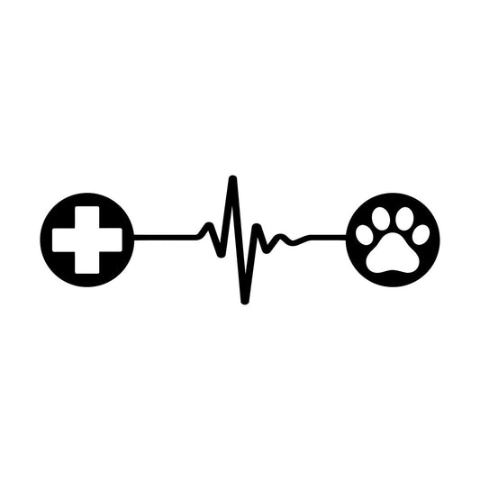 Fine Carving Stickers Veterinary Emblem Of Dog Paw And Medical Cross Art Decoration