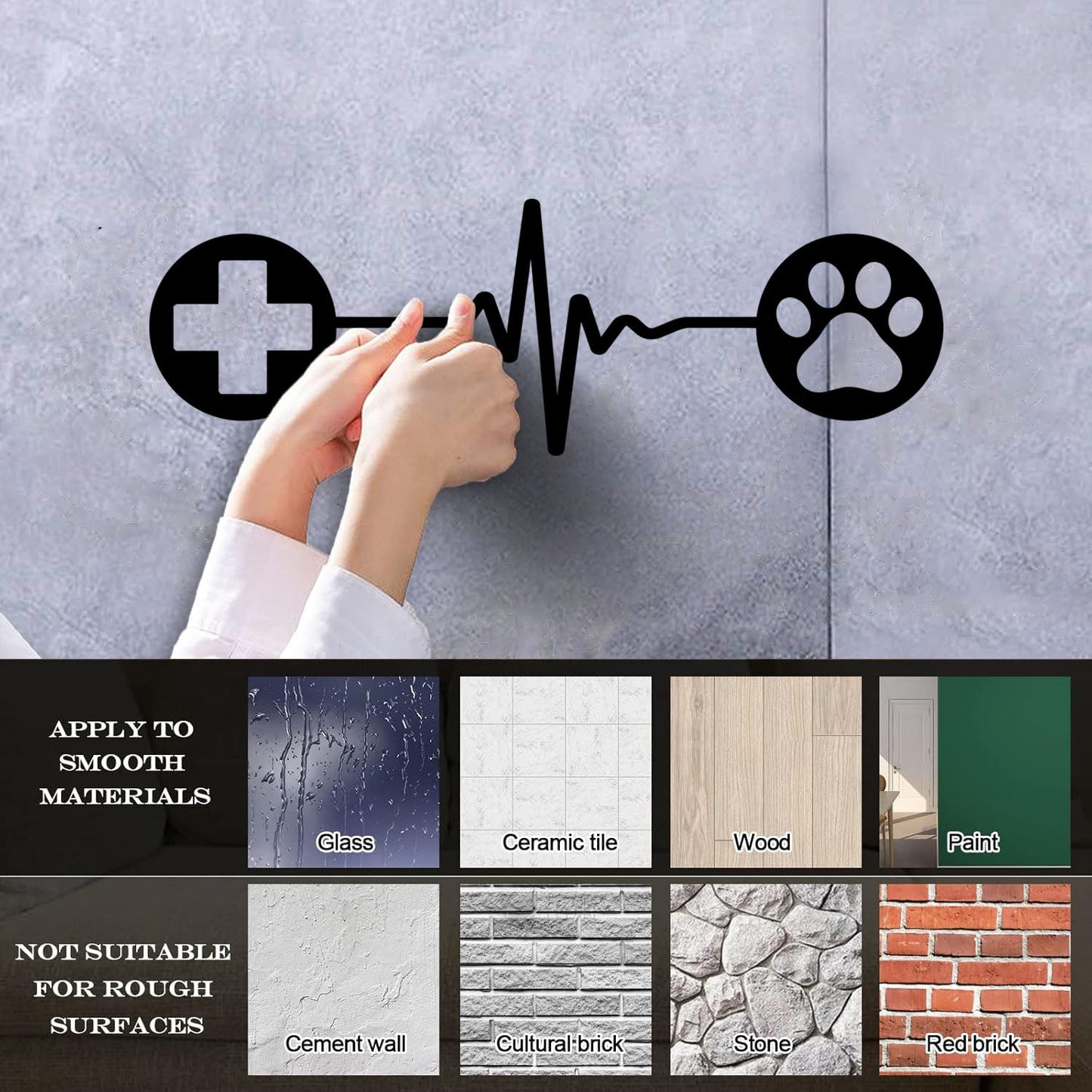 Fine Carving Stickers Veterinary Emblem Of Dog Paw And Medical Cross Art Decoration