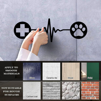 Fine Carving Stickers Veterinary Emblem Of Dog Paw And Medical Cross Art Decoration