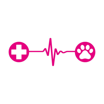 Fine Carving Stickers Veterinary Emblem Of Dog Paw And Medical Cross Art Decoration