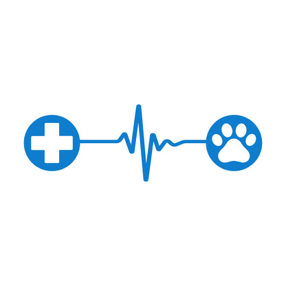 Fine Carving Stickers Veterinary Emblem Of Dog Paw And Medical Cross Art Decoration