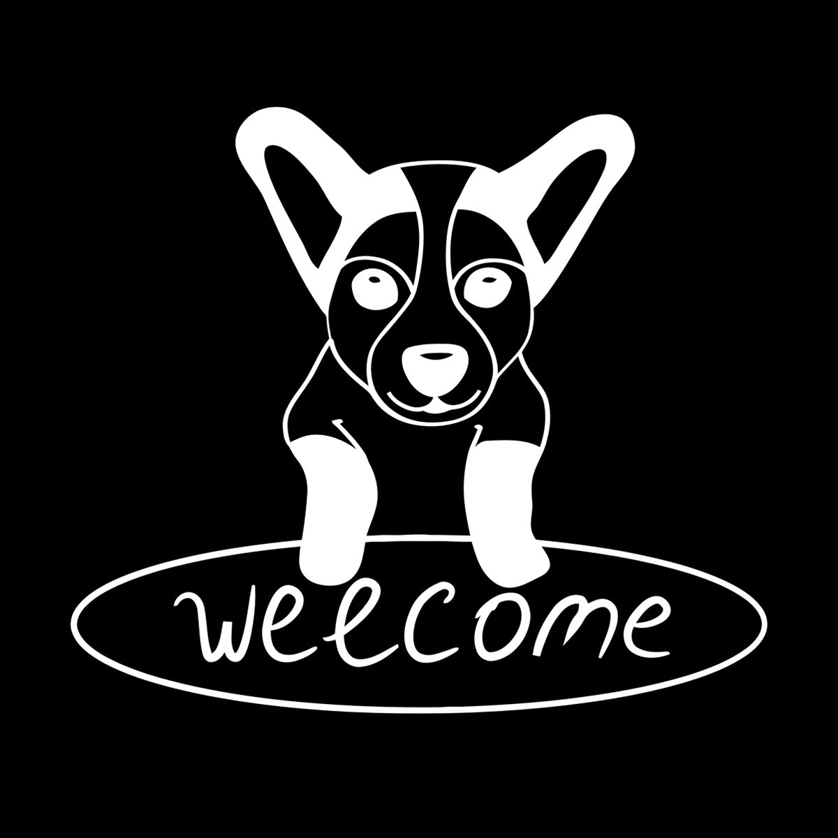 Fine Carving Decals Welcome Lettering Dog Puppy Sweet Home Car Body Decoration