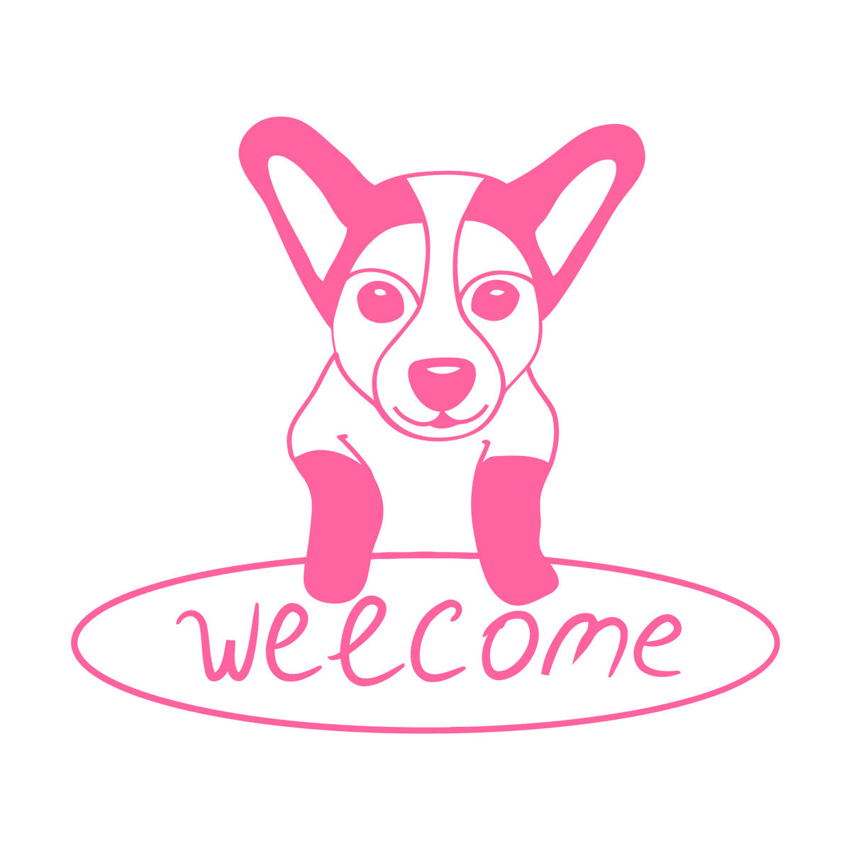 Fine Carving Decals Welcome Lettering Dog Puppy Sweet Home Car Body Decoration