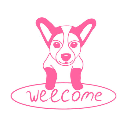 Fine Carving Decals Welcome Lettering Dog Puppy Sweet Home Car Body Decoration