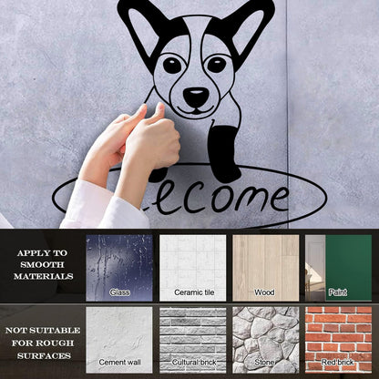Fine Carving Decals Welcome Lettering Dog Puppy Sweet Home Car Body Decoration