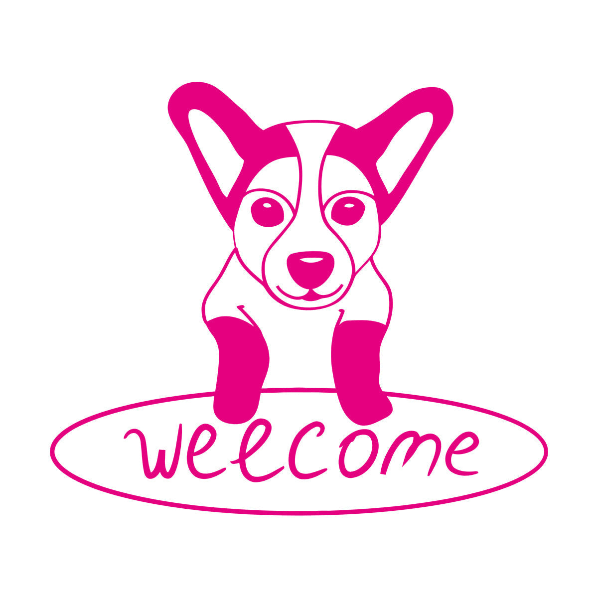 Fine Carving Decals Welcome Lettering Dog Puppy Sweet Home Car Body Decoration