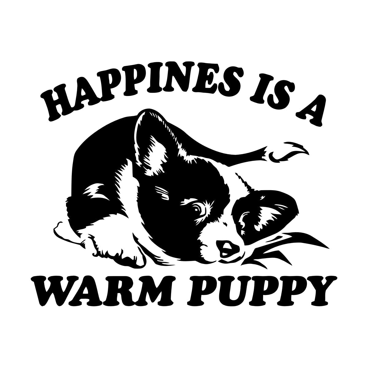 Vinyl Wall Stickers Pet Dog Cute Puppy Words Phrase Happiness Do Not Damage The Wall Surface