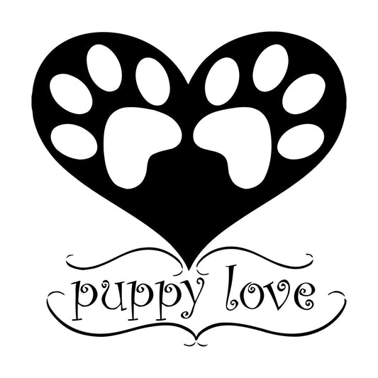 Mural And Wall Vinyl Decal Paw Print Puppy Love Pet Dog Art Mural Painting