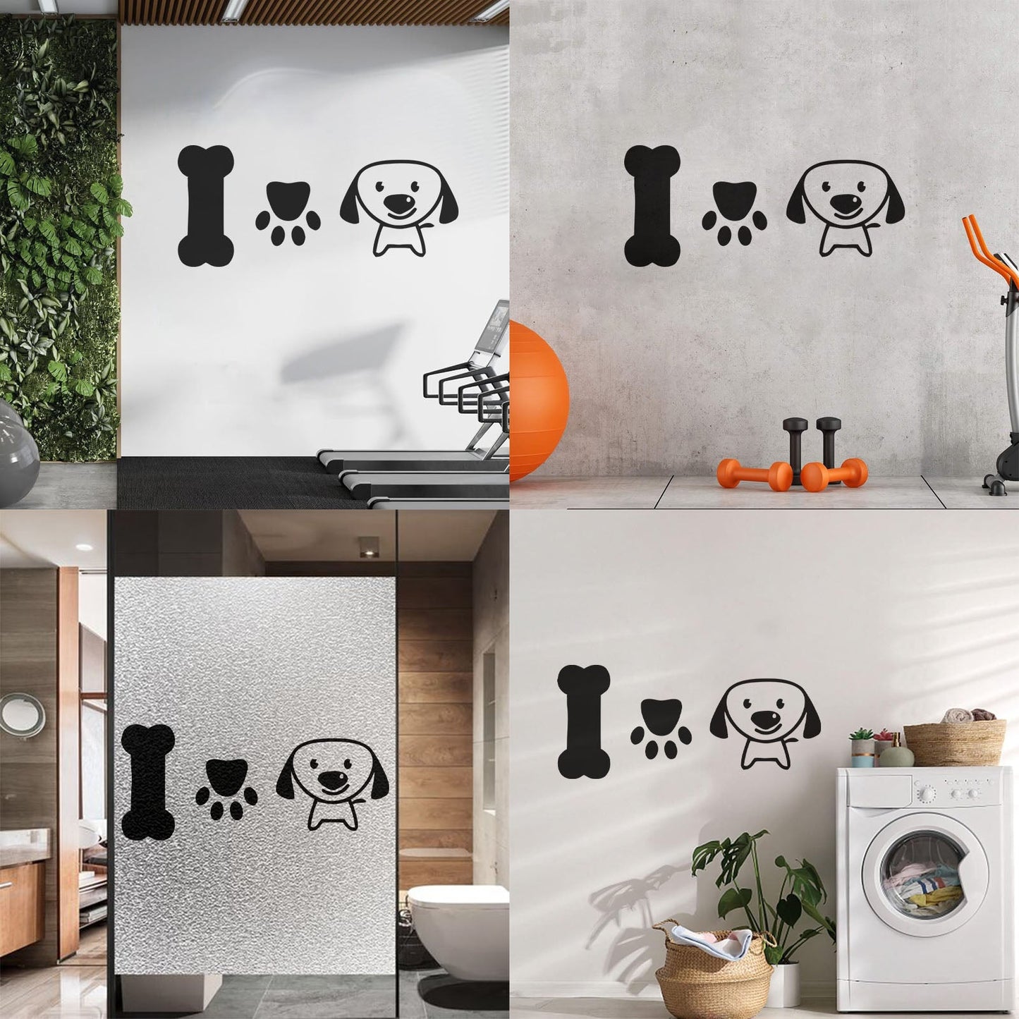Wall Stickers Paster Paper Dog Puppy Love Pets Bone Nursery Multiple Size Options