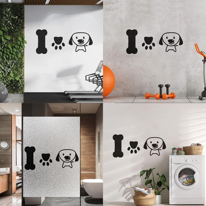 Wall Stickers Paster Paper Dog Puppy Love Pets Bone Nursery Multiple Size Options