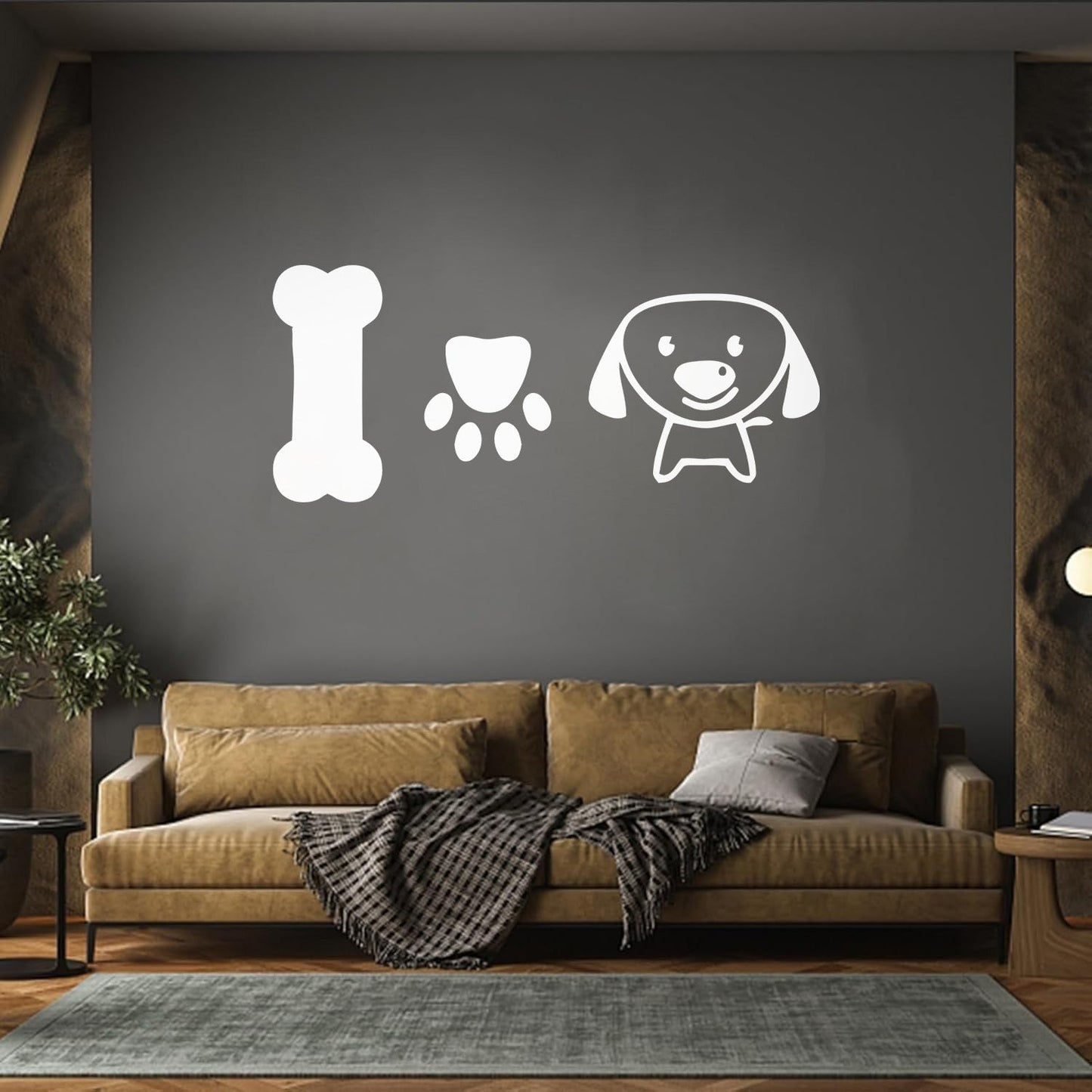 Wall Stickers Paster Paper Dog Puppy Love Pets Bone Nursery Multiple Size Options