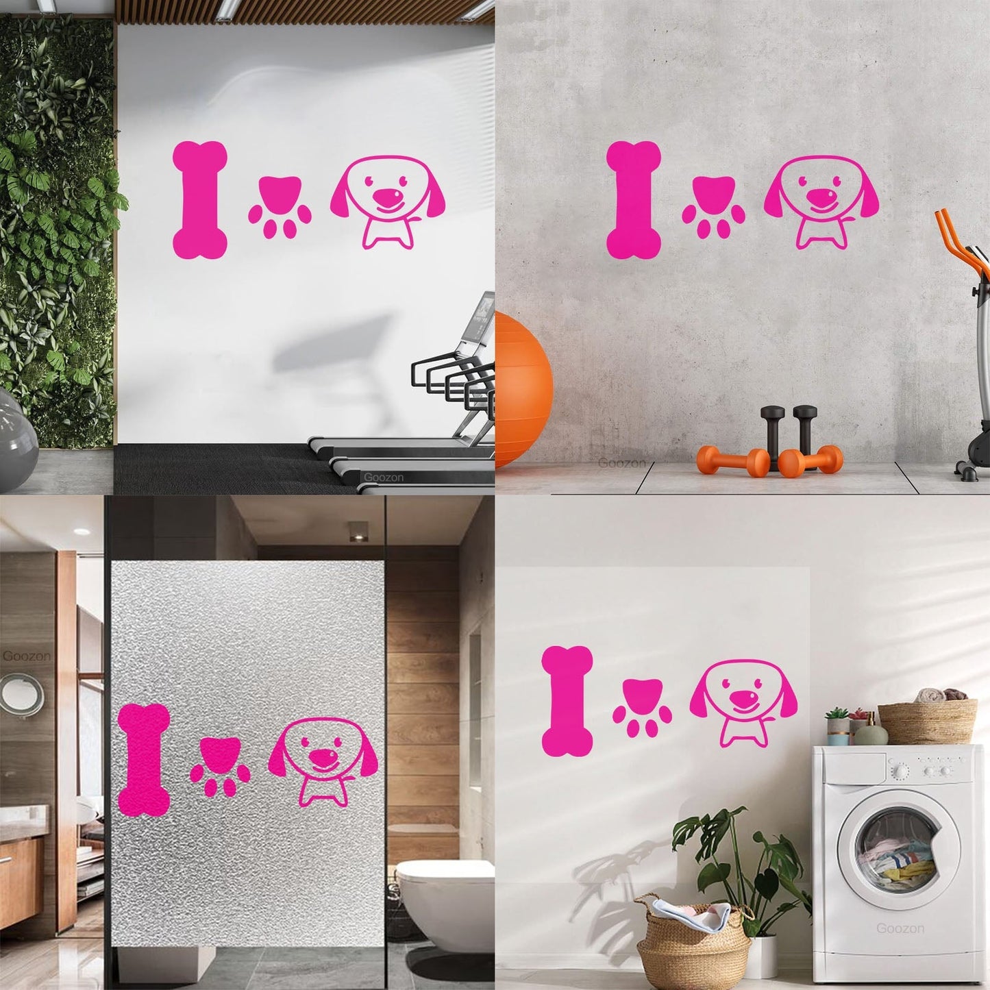 Wall Stickers Paster Paper Dog Puppy Love Pets Bone Nursery Multiple Size Options