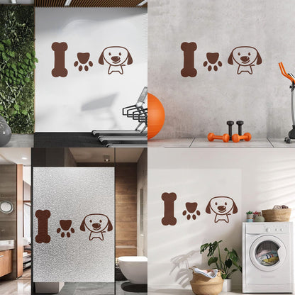 Wall Stickers Paster Paper Dog Puppy Love Pets Bone Nursery Multiple Size Options