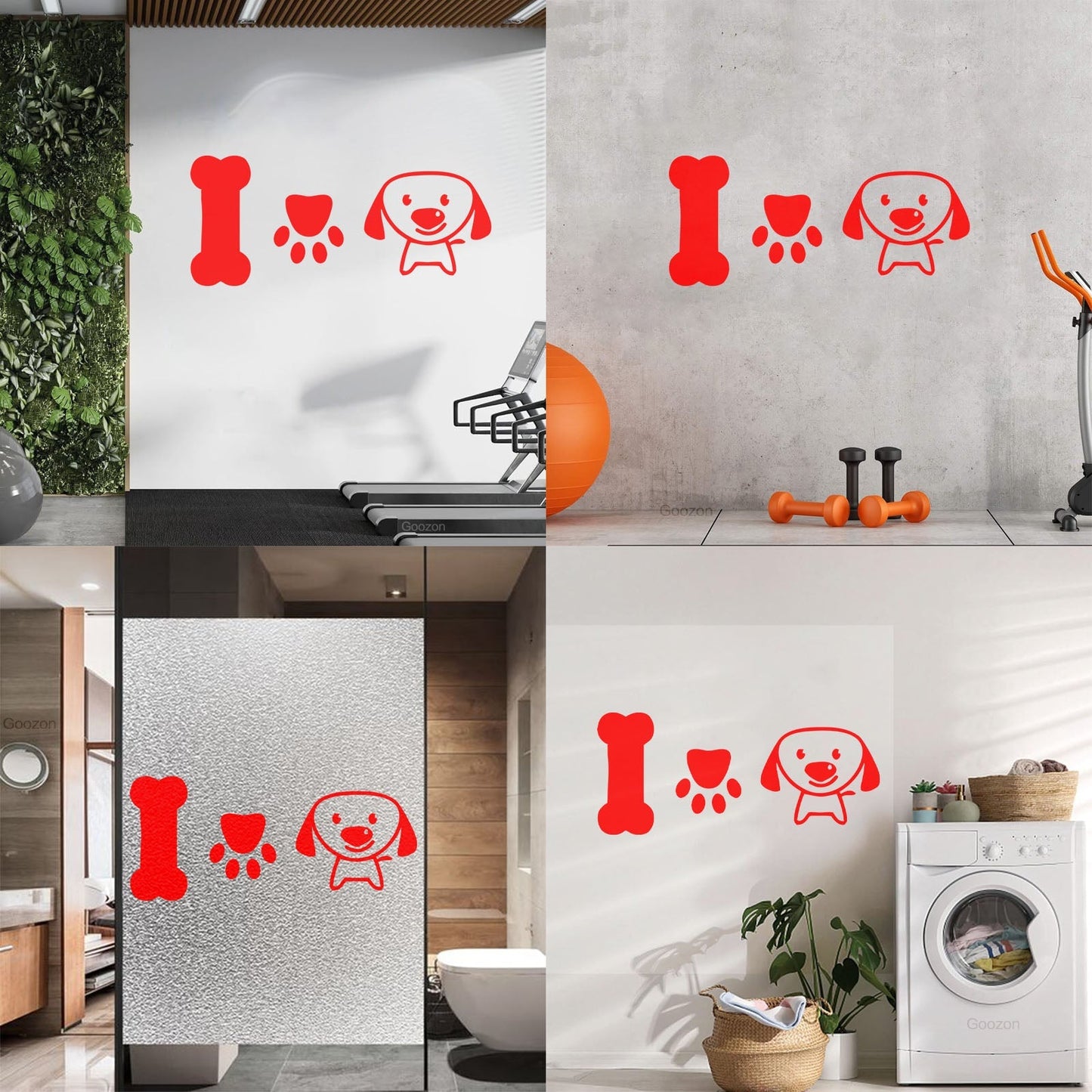 Wall Stickers Paster Paper Dog Puppy Love Pets Bone Nursery Multiple Size Options