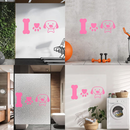 Wall Stickers Paster Paper Dog Puppy Love Pets Bone Nursery Multiple Size Options