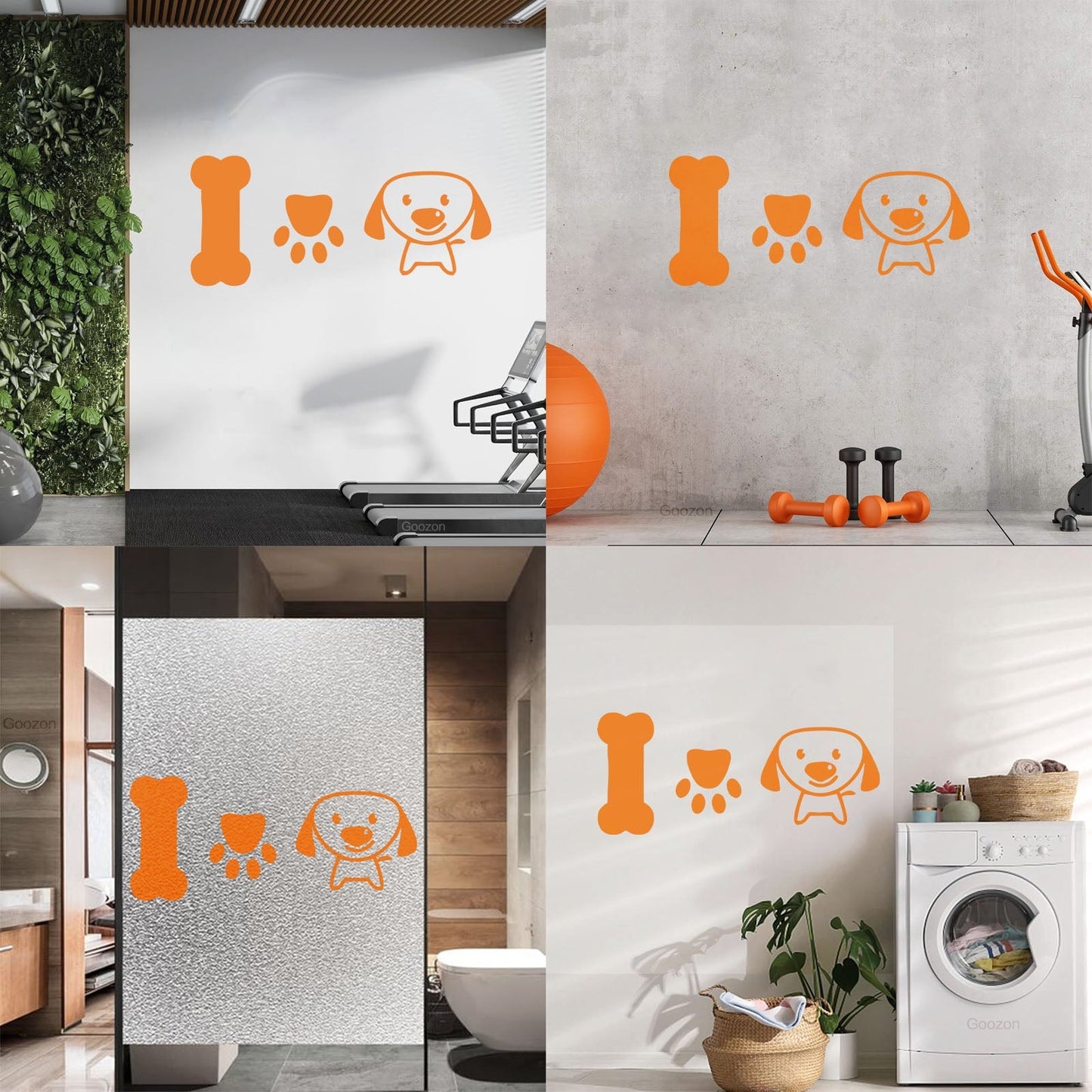 Wall Stickers Paster Paper Dog Puppy Love Pets Bone Nursery Multiple Size Options