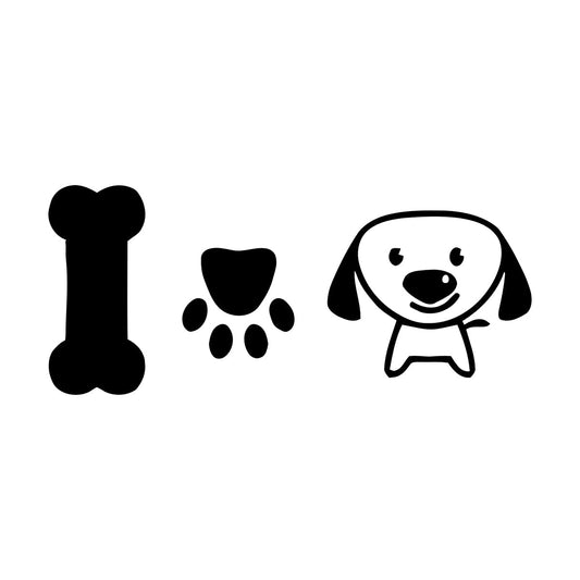 Wall Stickers Paster Paper Dog Puppy Love Pets Bone Nursery Multiple Size Options
