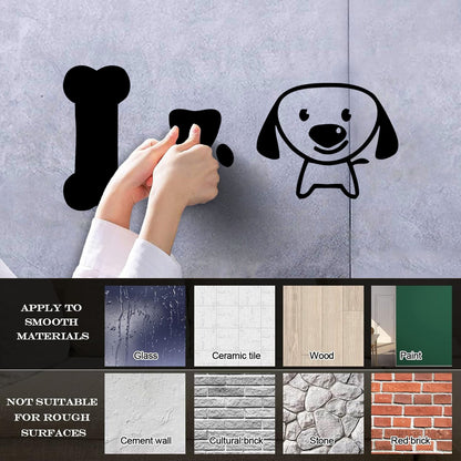 Wall Stickers Paster Paper Dog Puppy Love Pets Bone Nursery Multiple Size Options