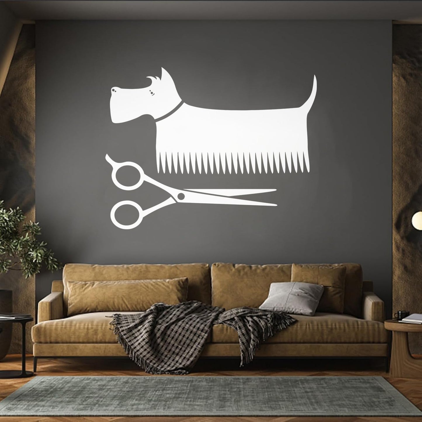Dog Pets Barbershop Haircut Store Salon Wall Vinyl Sticker Decor Waterproof