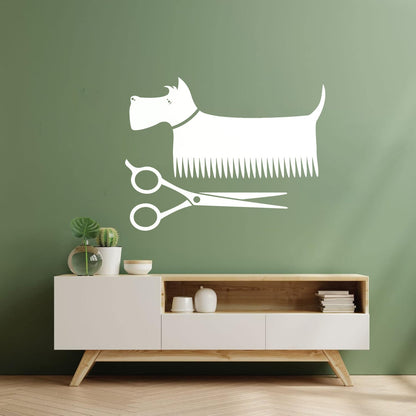 Dog Pets Barbershop Haircut Store Salon Wall Vinyl Sticker Decor Waterproof
