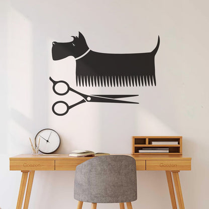 Dog Pets Barbershop Haircut Store Salon Wall Vinyl Sticker Decor Waterproof