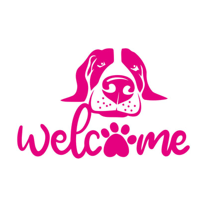 Fine Carving Decals Welcome Inscription Funny Dog Pets Store Can Modify And Add Information