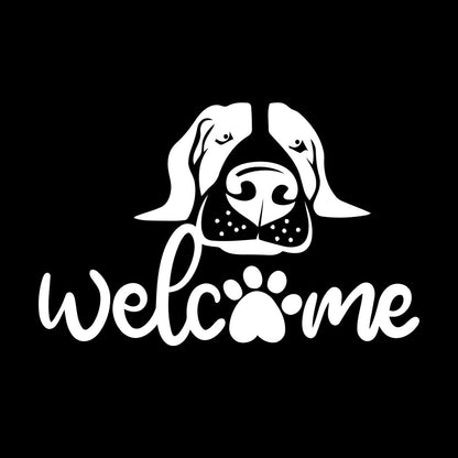Fine Carving Decals Welcome Inscription Funny Dog Pets Store Can Modify And Add Information