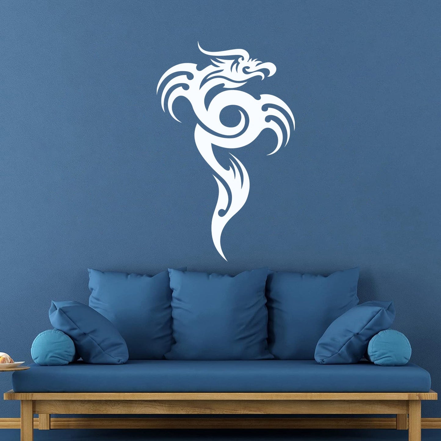 Lettering Stickers Oriental Fire Breathing Dragon Tattoo Style Glass Stickers