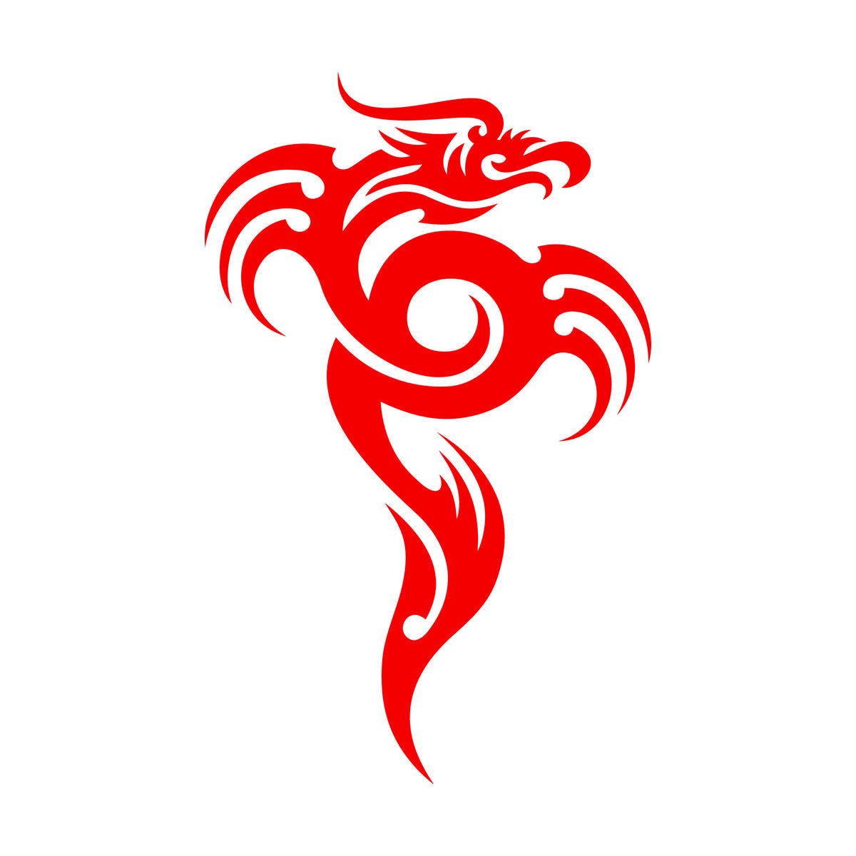 Lettering Stickers Oriental Fire Breathing Dragon Tattoo Style Glass Stickers