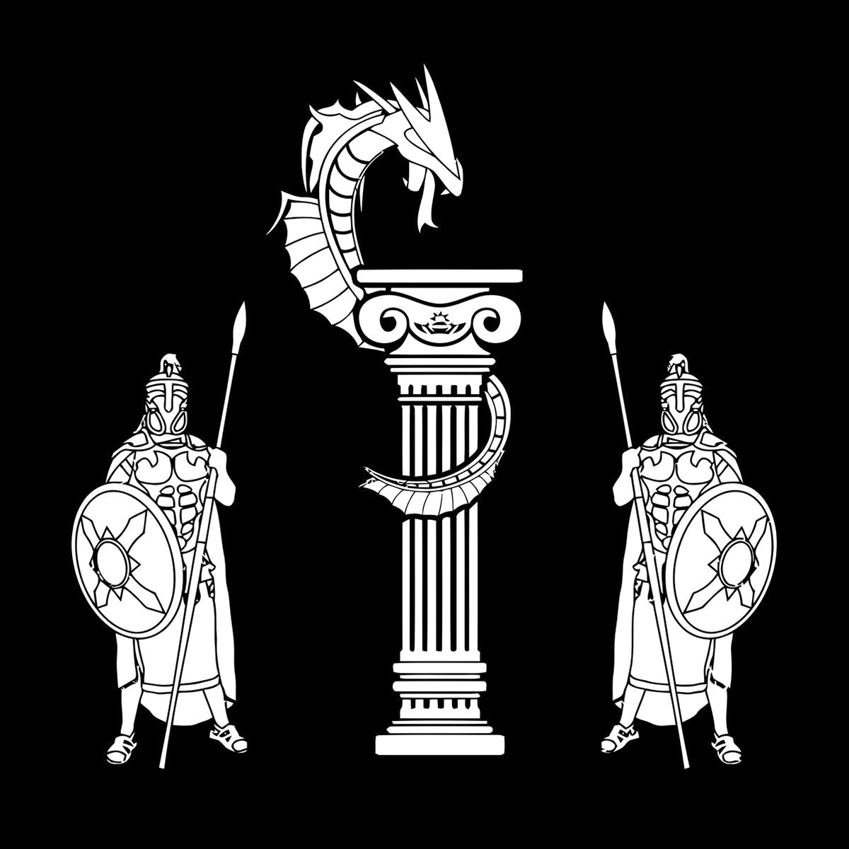 Engraving Decals Ancient Greece Warriors Dragon Boy Do Not Damage The Wall Surface