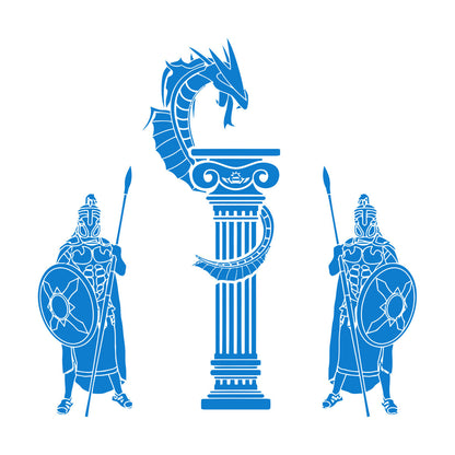 Engraving Decals Ancient Greece Warriors Dragon Boy Do Not Damage The Wall Surface