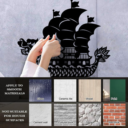 Wall Vinyl Sticker Decor Asian Chinese Dragon Boat Ation Easy Installation