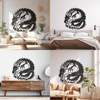 Lettering Decals Cartoon Asian Dragon Ornament Tattoos Can Modify And Add Information