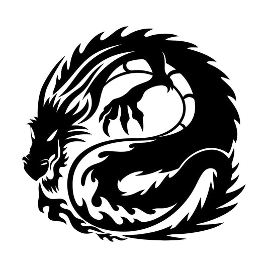 Lettering Decals Cartoon Asian Dragon Ornament Tattoos Can Modify And Add Information