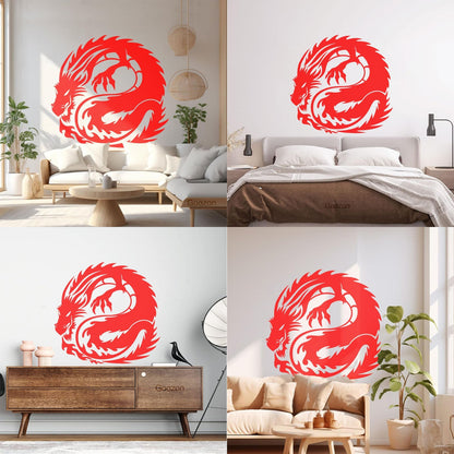 Lettering Decals Cartoon Asian Dragon Ornament Tattoos Can Modify And Add Information