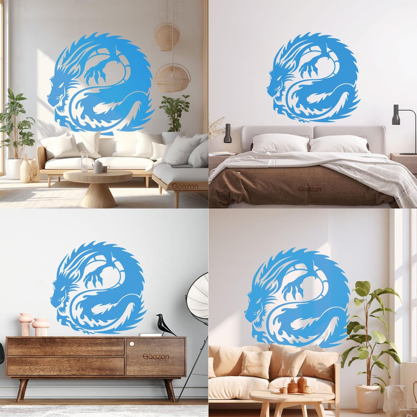 Lettering Decals Cartoon Asian Dragon Ornament Tattoos Can Modify And Add Information