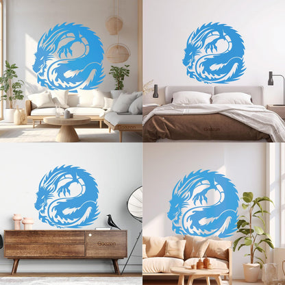 Lettering Decals Cartoon Asian Dragon Ornament Tattoos Can Modify And Add Information