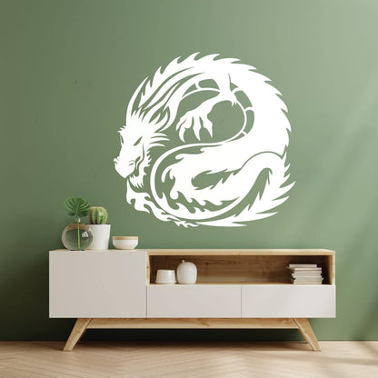 Lettering Decals Cartoon Asian Dragon Ornament Tattoos Can Modify And Add Information