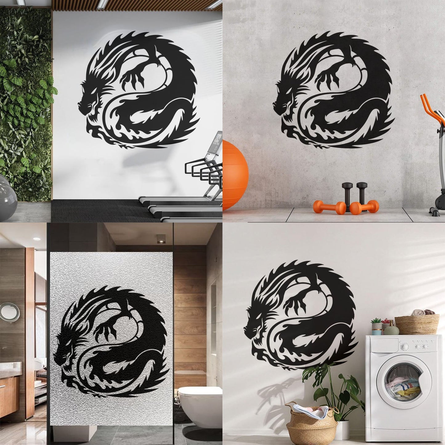 Lettering Decals Cartoon Asian Dragon Ornament Tattoos Can Modify And Add Information