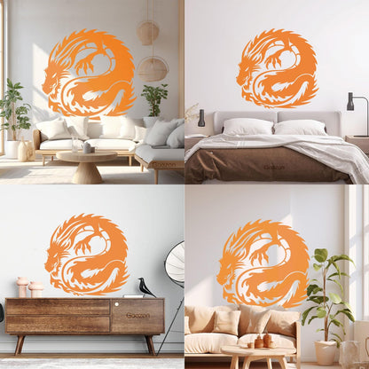 Lettering Decals Cartoon Asian Dragon Ornament Tattoos Can Modify And Add Information