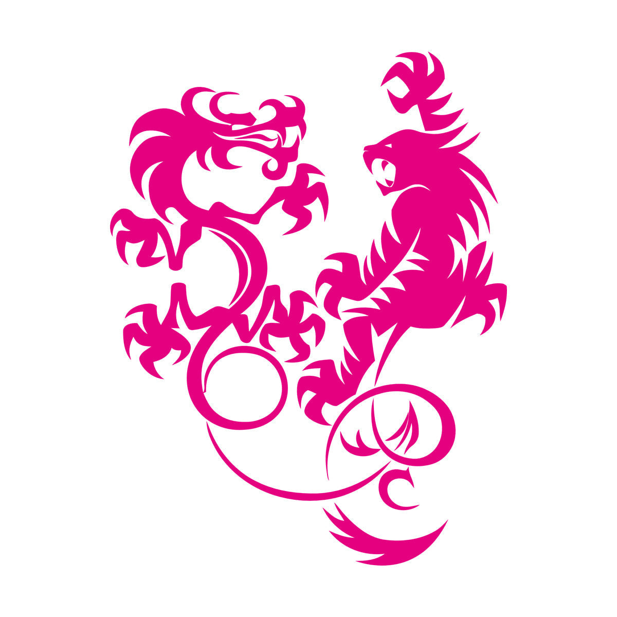 Vinyl Art Sticker Dragon Vs Tiger Fight Predators Boys Room Art Mural Painting