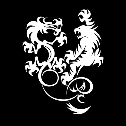 Vinyl Art Sticker Dragon Vs Tiger Fight Predators Boys Room Art Mural Painting