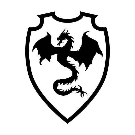 Wall Stickers Heraldic Shield Dragon Knight Middle Ages Boys Self Adhesive