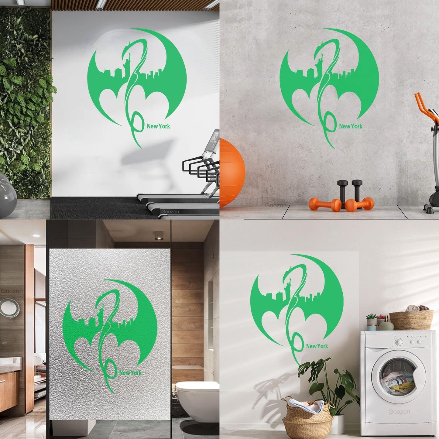 Wall Decals Pvc New York City Sights Dragon Statue Of Liberty Logo Art Mural Painting