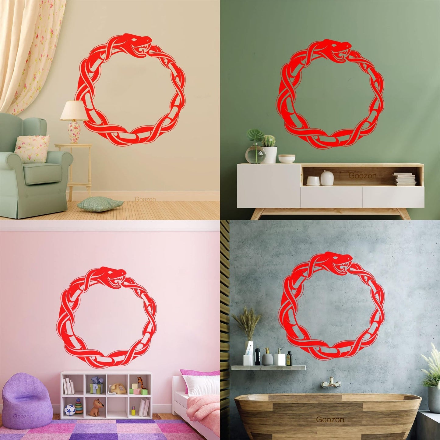 Vinyl Wall Stickers Ouroboros Snake Dragon Ancient Infinity Symbol It Won'T Fall Off