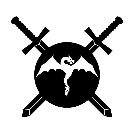 Swords Dragon Shield Warrior Knight Boy Engraving Decals Art Decoration