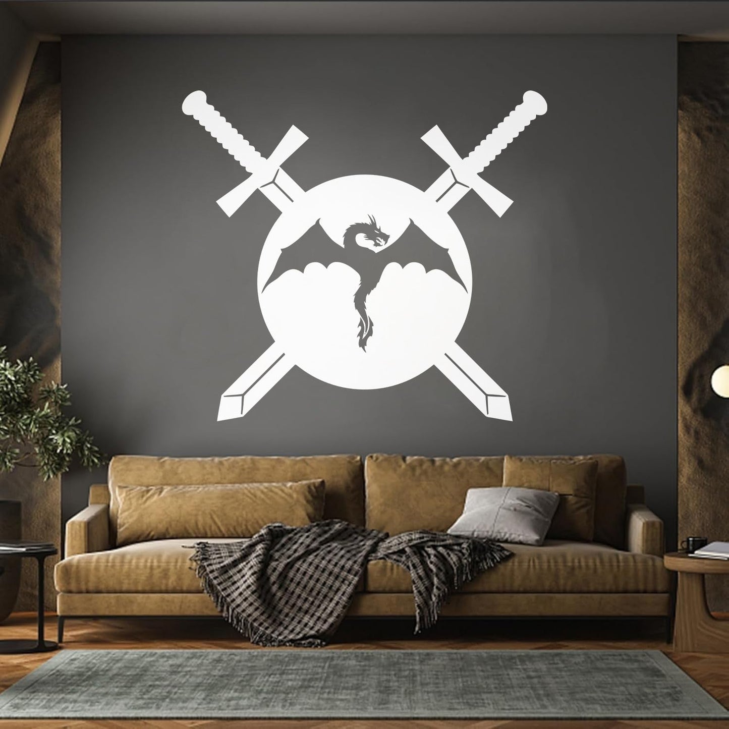 Swords Dragon Shield Warrior Knight Boy Engraving Decals Art Decoration