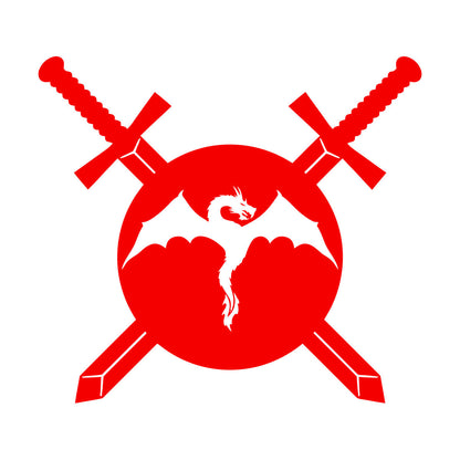 Swords Dragon Shield Warrior Knight Boy Engraving Decals Art Decoration