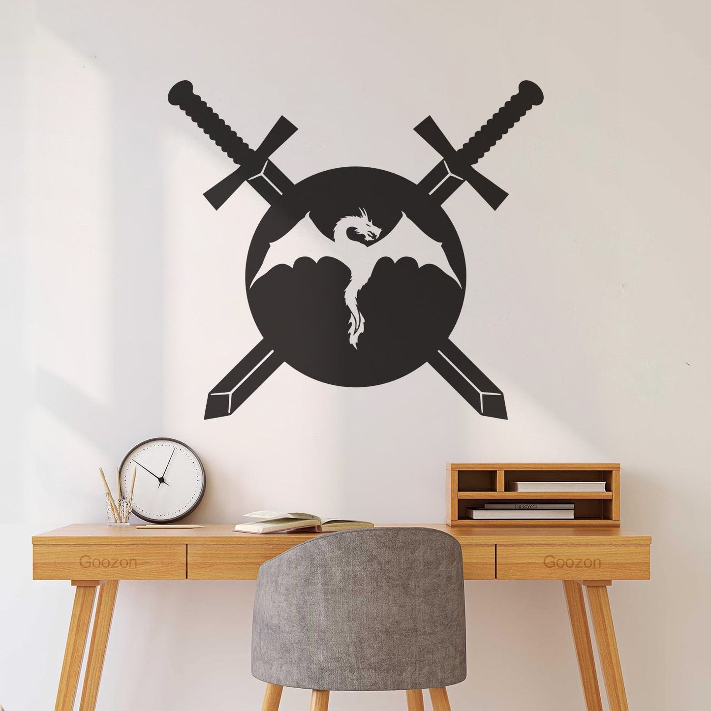 Swords Dragon Shield Warrior Knight Boy Engraving Decals Art Decoration