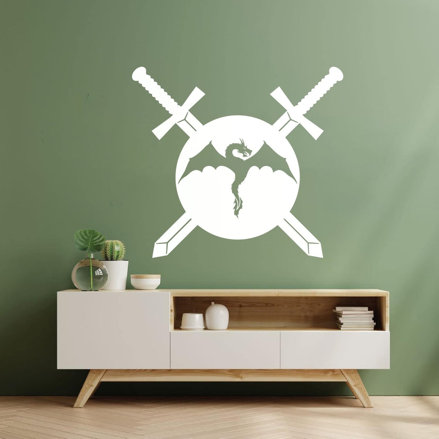 Swords Dragon Shield Warrior Knight Boy Engraving Decals Art Decoration